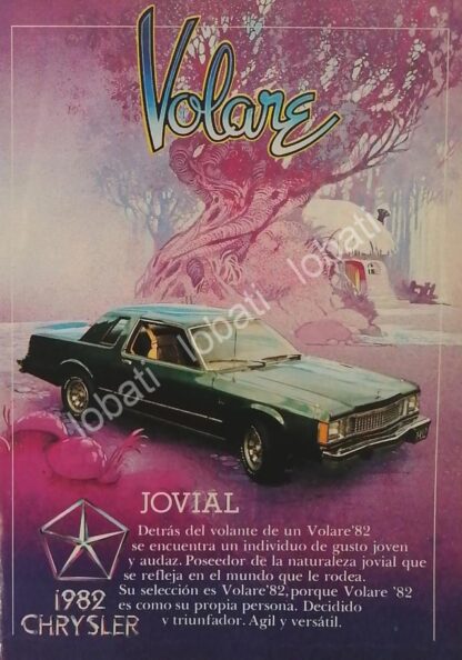 CARTEL ANTIGUO ORIGINAL DE AUTOS CHRYSLER VOLARE 1982 MNI CARTEL