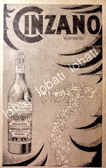 CARTEL ANTIGUO ORIGINAL DE VINOS CINZANO VERMOUTH AÑOS 20s /455