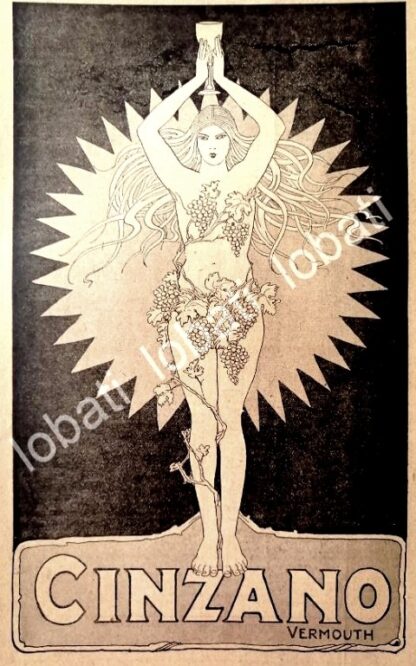 CARTEL ANTIGUO ORIGINAL DE AFICHE ART NOUVEAU VINOS CINZANO 1920s /454