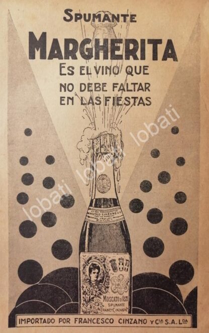 CARTEL ANTIGUO ORIGINAL DE AFICHE ART NOUVEAU VINOS CINZANO 1920s /452