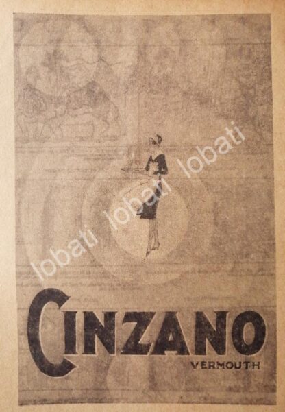 CARTEL ANTIGUO ORIGINAL DE VINOS CINZANO VERMOUTH AÑOS 20s /435