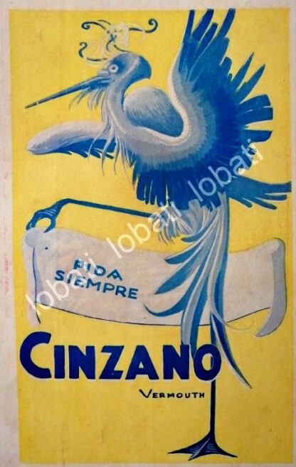 CARTEL ANTIGUO ORIGINAL DE AFICHE ART NOUVEAU VINOS CINZANO 1920s /433