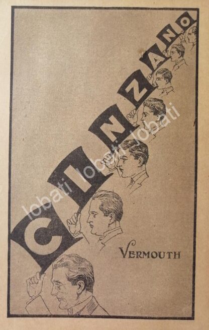 CARTEL ANTIGUO ORIGINAL DE VINOS CINZANO VERMOUTH AÑOS 20s /445