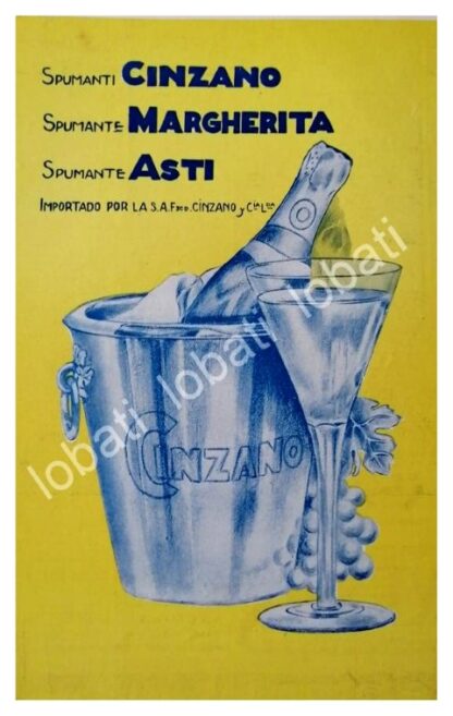 CARTEL ANTIGUO ORIGINAL DE VINOS CINZANO VERMOUTH AÑOS 20s /428