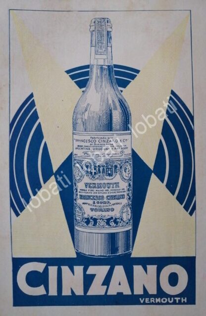 CARTEL ANTIGUO ORIGINAL DE VINOS CINZANO VERMOUTH AÑOS 20s /427