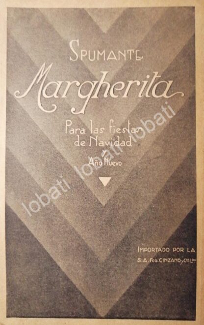 CARTEL ANTIGUO ORIGINAL DE VINOS SPUMANTE MARGHERITA CINZANO AÑOS 20s /422