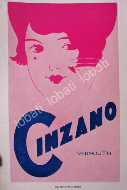 CARTEL ANTIGUO ORIGINAL DE AFICHE ART NOUVEAU VINOS CINZANO 1920s /418