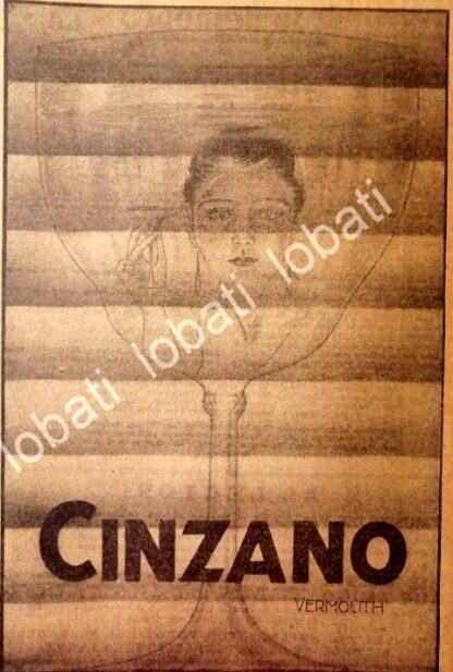 CARTEL ANTIGUO ORIGINAL DE VINOS CINZANO VERMOUTH AÑOS 20s /448