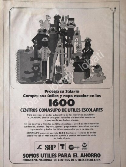 CARTEL ANTIGUO ORIGINAL DE TIENDAS CONASUPO 1981 /6