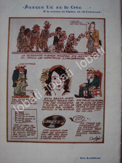 CARTEL ANTIGUO ORIGINAL DE CARICATURA VINTAGE DE ANDRES AUDIFREDD 1930