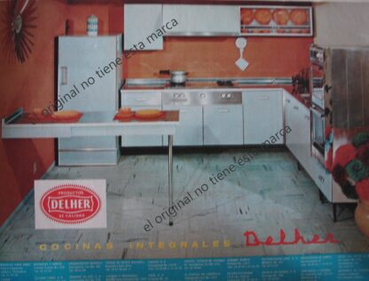 CARTEL ANTIGUO ORIGINAL DE COCINAS DELHER 1960s