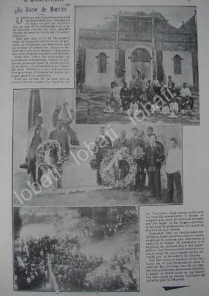 CARTEL ANTIGUO ORIGINAL DE HOMENAJE A MORELOS, CASA DE LOS VIRREYES 1909