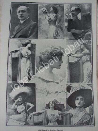 CARTEL ANTIGUO ORIGINAL DE COMPAÑIA DE TEATRO RUGGIERO RUGGIERI 1910 MEXICO