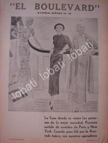 CARTEL ANTIGUO ORIGINAL DE TIENDA. BOUTIQUE EL BOULEVARD 1932. MODAS