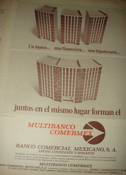 CARTEL ANTIGUO ORIGINAL DE MULTI BANCO COMERMEX 1974 /170