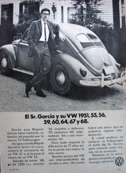 CARTEL ANTIGUO ORIGINAL DE AUTOS VOLKSWAGEN VOCHO 1969 /689