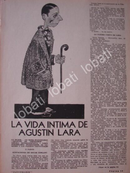 CARTEL ANTIGUO ORIGINAL DE LA VIDA INTIMA DE AGUSTIN LARA 1934 / FEP