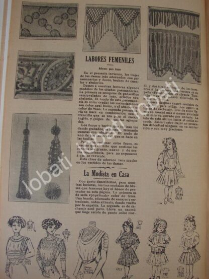 GACETA ANTIGUA 1910. " PAGINAS FEMENINAS " /23 - Imagen 3