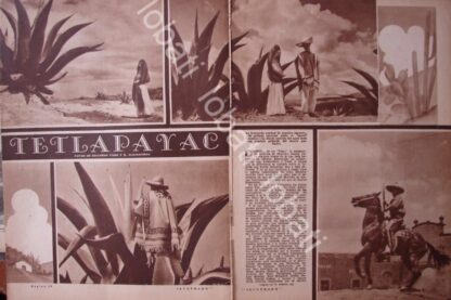 CARTEL ANTIGUO ORIGINAL DE LUGARES DE TETLAPAYAC DE EDUARDO TISSE Y GRIGORY ALEXANDROV 1932