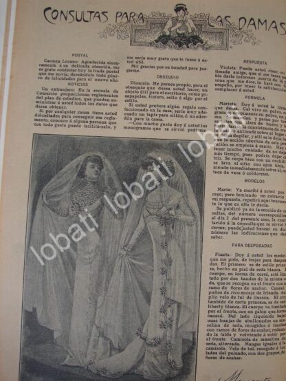 GACETA ANTIGUA 1910. " PAGINAS FEMENINAS " /23 - Imagen 5