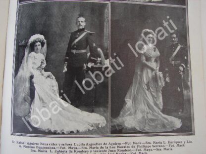 CARTEL ANTIGUO ORIGINAL DE BODA DE RAFAEL AGUIRRE BENAVIDES 1910 Y OTROS / ASM - Imagen 3