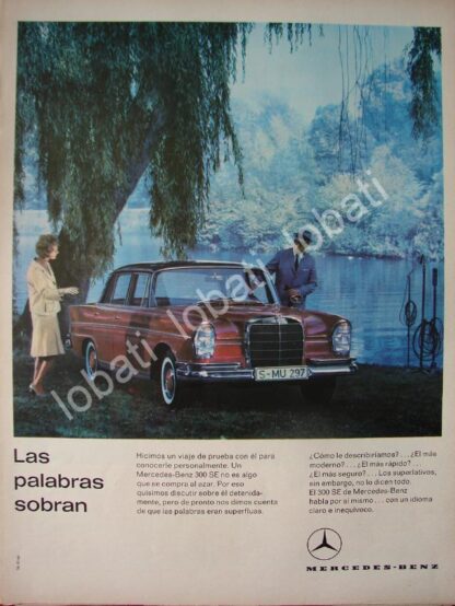 CARTEL ANTIGUO ORIGINAL DE AUTOS MERCEDEZ BENZ 300 SE 1964 /306