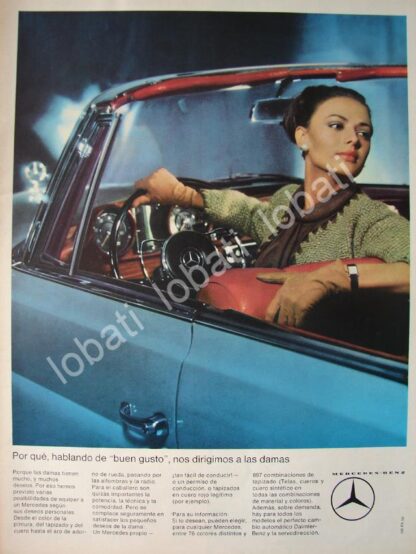 CARTEL ANTIGUO ORIGINAL DE AUTOS MERCEDEZ BENZ SE 1964 /305