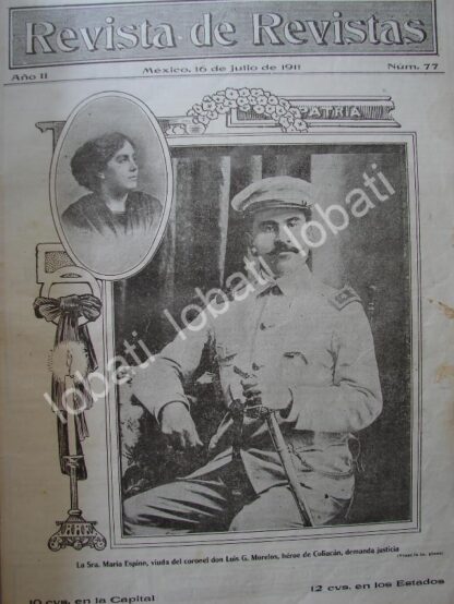 PORTADA ANTIGUA ORIGINAL  1911 MUERE EL GENERAL. LUIS G MORELOS /RVM