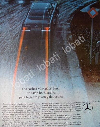 CARTEL ANTIGUO ORIGINAL DE AUTOS MERCEDES BENZ SE 1964 /300