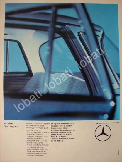 CARTEL ANTIGUO ORIGINAL DE AUTOS MERCEDES BENZ SE 1964 /301