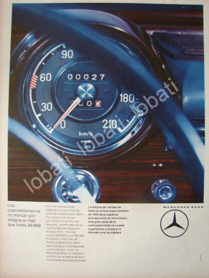 CARTEL ANTIGUO ORIGINAL DE AUTOS MERCEDES BENZ SE 1964 /299