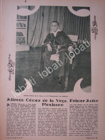 CARTEL ANTIGUO ORIGINAL DE EL ACTOR ALFREDO GOMEZ DE LA VEGA 1931 / FEP