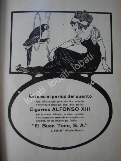 CARTEL ANTIGUO ORIGINAL DE AFICHE ART NOUVEAU. CIGARROS "ALFONSO XIII " CIGARRERA EL BUEN TONO 1914 /276