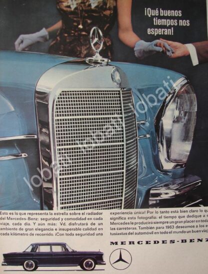 CARTEL ANTIGUO ORIGINAL DE AUTOS MERCEDES BENZ SE 1963 /297