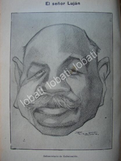 CARICATURA ANTIGUA 1914. JOSE MARIA LUJAN / PLT