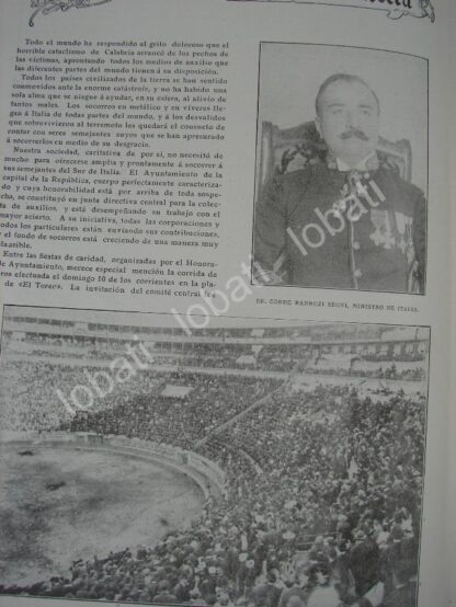 CARTEL ANTIGUO ORIGINAL DE CORRIDA EN LA PLAZA EL TOREO Y PORFIRIO DIAZ 1909 - Imagen 2