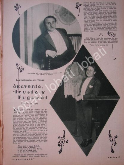 CARTEL ANTIGUO ORIGINAL DE EL CANTANTE FRANCISCO SPAVENTA 1931 /fep