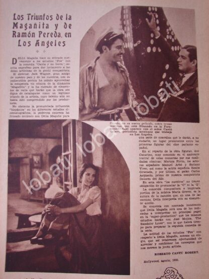 CARTEL ANTIGUO ORIGINAL DE DELIA MAGAÑA Y RAMON PEREDA EN HOLLYWOOD 1930 /FEP