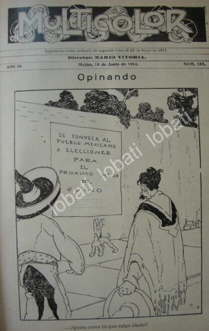 PORTADA ANTIGUA ORIGINAL  1914 ELECCIONES PRESIDENCIALES /303