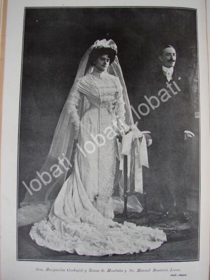 CARTEL ANTIGUO ORIGINAL DE BODA. MONTAÑO CARBAJAL 1910 /ASM ( MANUEL MONTAÑO LUNA )