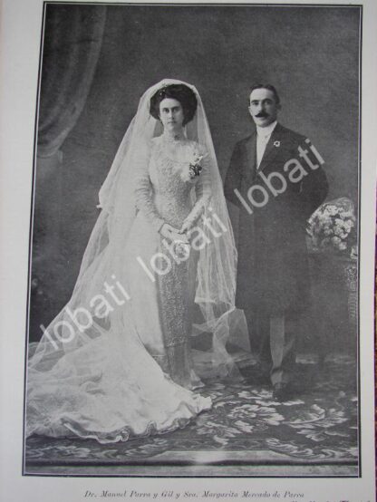 CARTEL ANTIGUO ORIGINAL DE BODA. PARRA MERCARO 1910 /ASM ( MANUEL PORRA GIL )