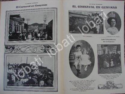 CARTEL ANTIGUO ORIGINAL DE EL CARNAVAL DE GUAYMAS, SONORA 1910