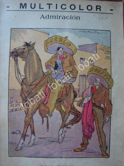 CARICATURA ANTIGUA 1914. REVOLUCION MEXICANA - VISTORIANO HUERTA