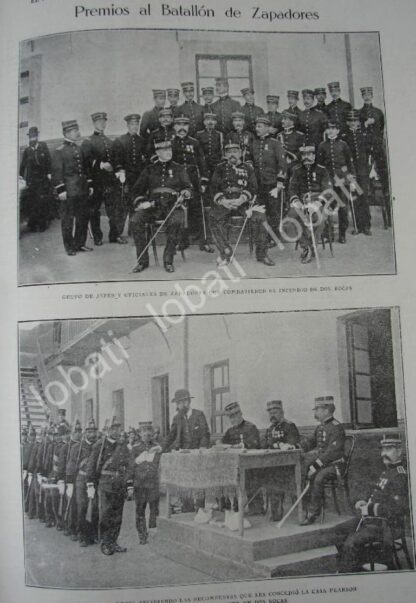 CARTEL ANTIGUO ORIGINAL DE PREMIAN A ZAPADORES POR INCENDIO EN DOS BOCAS 1909 /MILITARIA