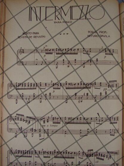 PARTITURA ANTIGUA INEDITA 1937 DE: ARTURO DAVILA