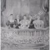 GRABADO ANTIGUO 1897 PORFIRIO DIAZ EN EL TEATRO NACIONAL, DIBUJO DE CARLOS ALCALDE - Imagen 2