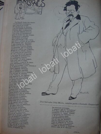 CARICATURA ANTIGUA 1914. SALVADOR DIAZ MIRON