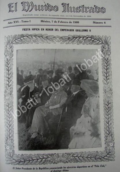 PORTADA ANTIGUA ORIGINAL  1909 PORFIRIO DIAZ Y ESPOSA EN POLO CLUB