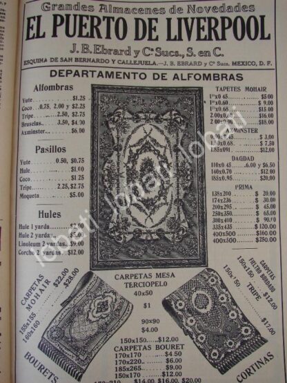 CARTEL ANTIGUO ORIGINAL DE TIENDAS LIVERPOOL 1910 /696