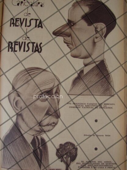 CARICATURA ANTIGUA 1937 MIGUEL ANGEL DE QUEVEDO